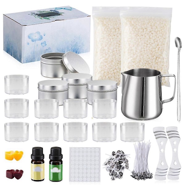 DIY Ljusframställningskit Bivax Hällkanna Vekar Klistermärken Fixer Termometer DIY Handgjord Aromaterapi