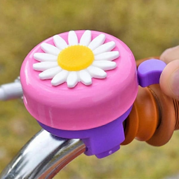 Blå Barncykelklocka med Plastblomma Styre Cykelklocka för Flickor och Pojkar