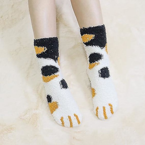 Varma Damstrumpor Kattstrumpor Termisk Fleece Kattass Strumpor Vinterpresent till Fru, Mamma