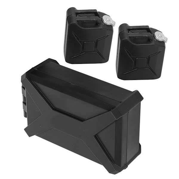 1/10 Mini Simulering Truck Verktøykasse Drivstofftank for Wrangler Jeep RC Simulert BilSvart