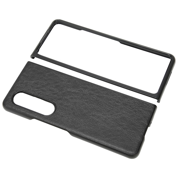 Business PU læder telefonetui til Galaxy Z Fold 3 ridsefast foldbar skærm telefoncover sort