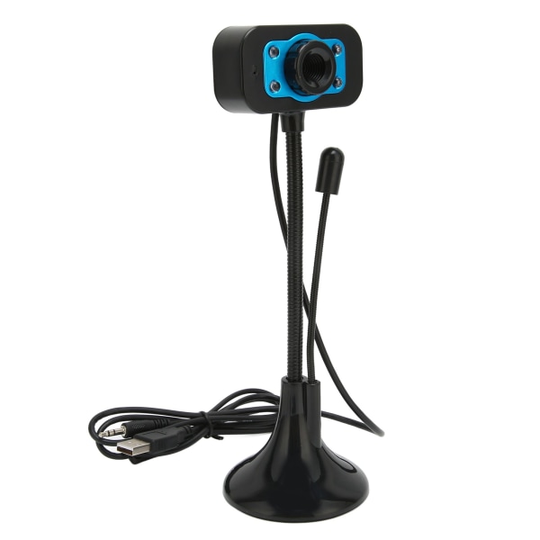 Webkamera High Definition Manuell Fokus USB Streaming Webcam med LED Fill Light Mikrofon