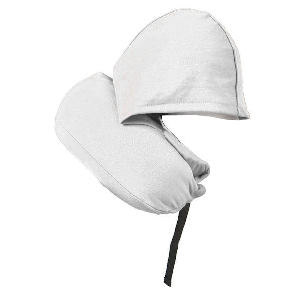 Hoodie Resepåse Huva Nackkudde Justerbar Ergonomisk Resenackkudde för Flygplan Flygplansstol Huvudstöd Sömn U Typ Ljusgrå