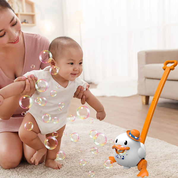 Bubbelgräsklippare för barn Hand Push Bubble Machine Utomhus Push Bubble Toys Födelsedagspresenter för flickor och pojkar
