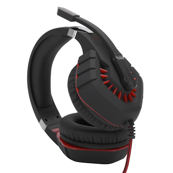 Trådbundet spelheadset LED lysande hörlurar med brusreducerande mikrofon 3,5 mm + USB