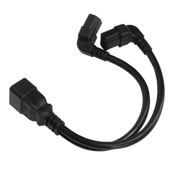 IEC320 C20 til dobbel C13 ledning 1 i 2 ut dobbel rett vinkel Y splitter strømkabel for skrivebordslampe skriver 12,6 tommer