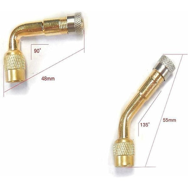 4 stk. Professionelt dækventilforlængeradapter-sæt