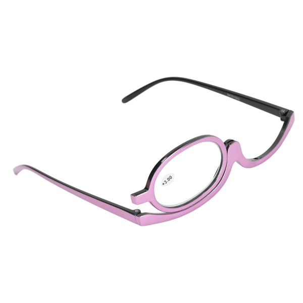 Sminkglasögon Utbytbara reptåliga linser Lättviktsläsare för kosmetika för kvinnor med case Lila +3,00