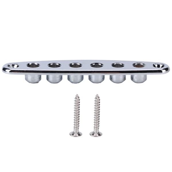 Guitar String Through Plate Mounting Ferrules Zinc Alloy Electric Bass Guitar PartsSilver