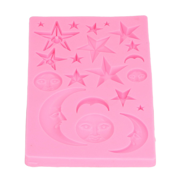 Sol Måne Stjerne Kage Fondantforme Silikone Cupcake Dekorationsforme til budding is