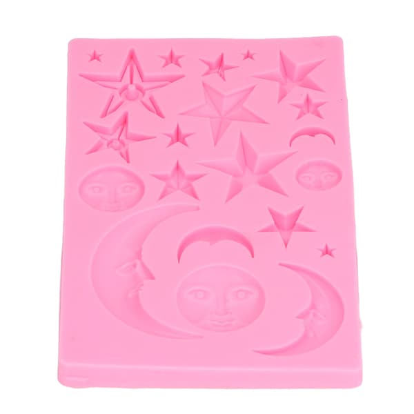 Sun Moon Star Cake Fondantformar Silikon Cupcake Dekorationsformar för Pudding Glass