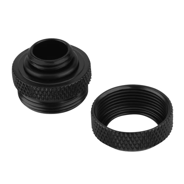 2 stk / pakke vandkøling kompressionsfitting til stift akrylrør OD 14mm sort