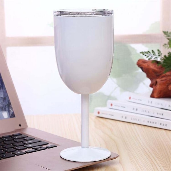 Isolerad Vinglas i Rostfritt Stål med Lock Premium Färgglad Goblet för Rött Vin 1 Styck