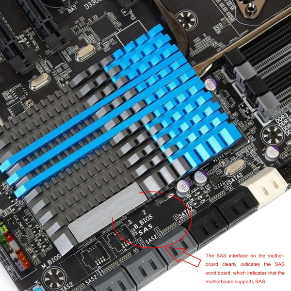 SFF-8482 datamaskinkabelkontakter SAS til SATA 22-pins harddisk-raidadapter med 15-pinners strømport