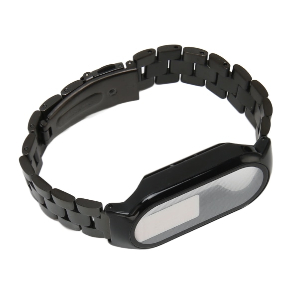 Klokke Armbånd Easy Adjust Full beskyttelse Rustfritt stål Erstatningsstropp for Mi Band 7 Black