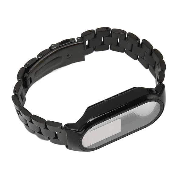 Urrem Nem Justering Fuld Beskyttelse Rustfrit Stål Udskiftningsrem til Mi Band 7 Sort