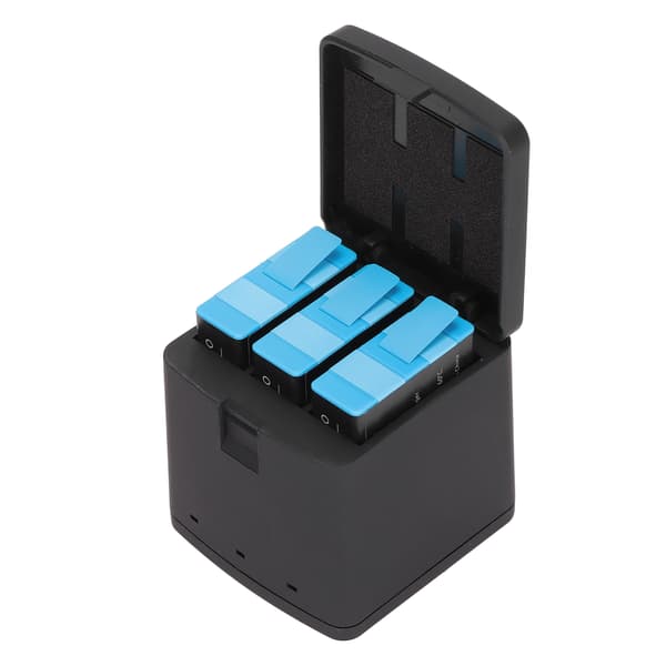 Kamerabatterilader Trippelkanals batterilader med 3 batterier for AHDBT‑901