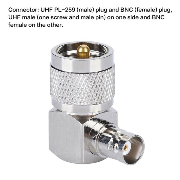 1 stk. UHF PL-259 Hann til BNC Hunn Rettvinklet Adapter RF Koaksial Adapter Kobling