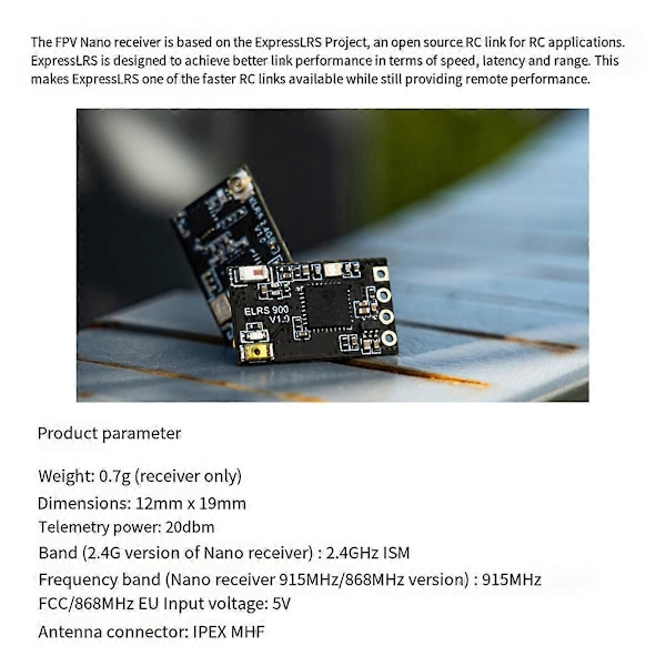 ELRS Nano 2.4G RX Mottagare ExpressLRS FPV Mottagare