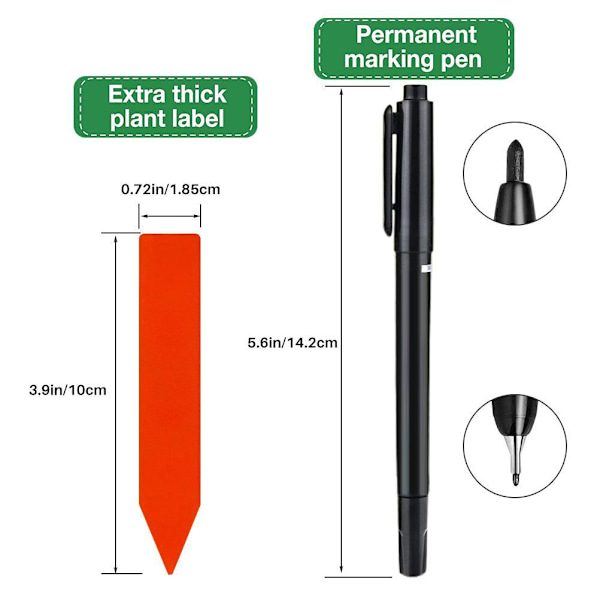 250 stk plantetiketter vanntette plastplantetiketter for frøplante grønnsakshage etiketter med merkingspenn