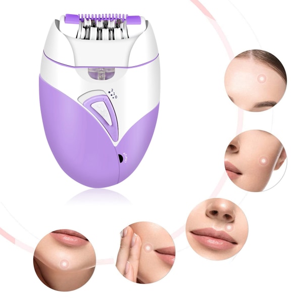Elektrisk hårborttagning Epilator Uppladdningsbart Avtagbart huvud för kvinnor Man Hårtrimmer Lila