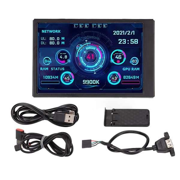 3,5 tommer IPS USB Mini skærm AIDA64 PC CPU RAM Data Monitor PC Sensor Panel Display Temperatur Monitor Computer Temp Monitor