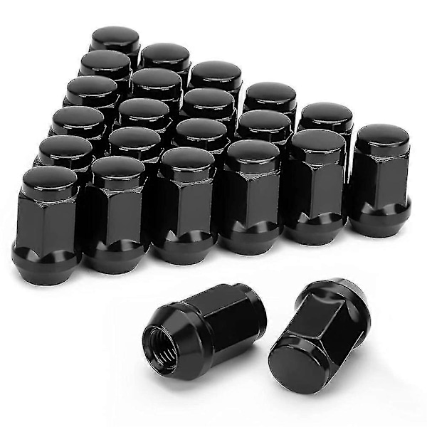 24 stk. 12x1,5 Hjulmøtrikker Lukket Ende Bulge Acorn Cone Lugnuts, Til 2007-2022 Cruiser, 2001-2007 Sequoia Sort Zekai