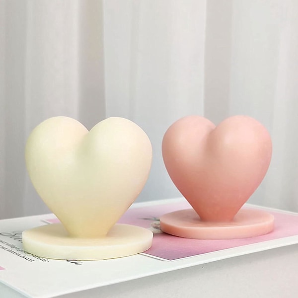 Silikonform för hjärtformade pelarljus - 3D-hantverksljus (1 st)