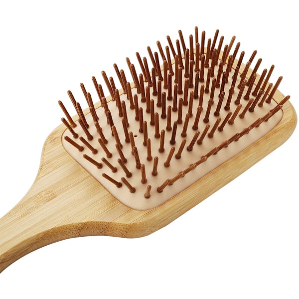 Massageborste i bambu med elastisk luftkudde