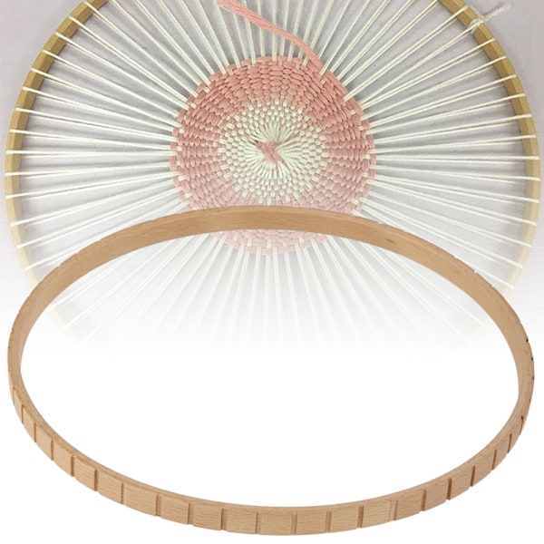 Træ strikkemaskine manuel DIY 19cm vægophæng dekoration cirkulær strikkevæv