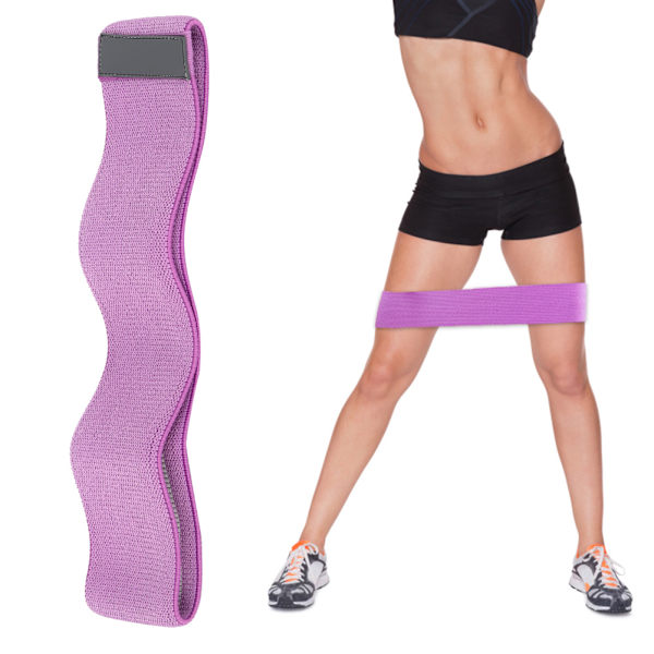Hög flexibilitet Rumpa Träningsögla Bälte Motstånd Dragrem Benbantning för Fitness Yoga Pilatesspurple