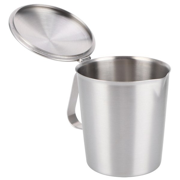 Coffee Latte Cup Thicken 304 Rustfritt stål Målebeger Melkeskummende kanne med vektdeksel1000ml med deksel