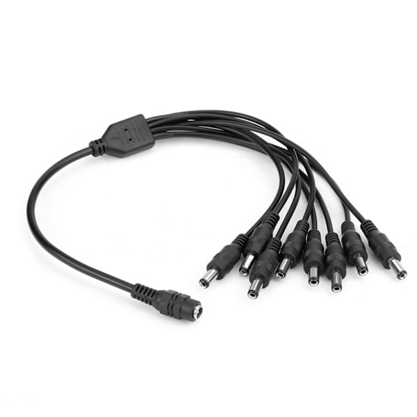 DC 12V 1 hona till 8 hane power kabeladapter omvandlare för CCTV-kamera