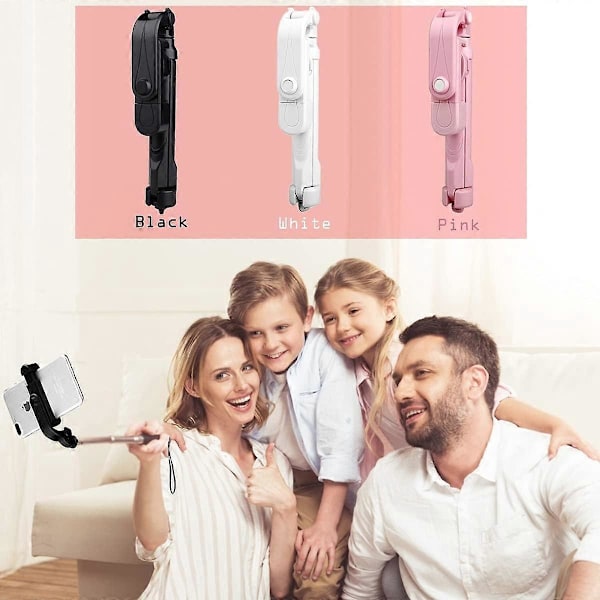 Bluetooth Selfie-tikku Tripod langattomalla kaukosäätimellä, sopii Selfie-videoiden live-tallennukseen