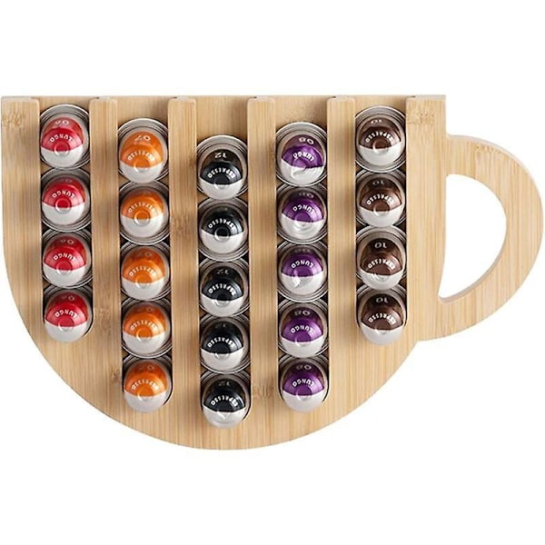 Kapselholder, selvklæbende kapselopbevaring, 36x kaffekapseldispenser, kaffepudeopbevaring, pladsbesparende vægmontering, roterende kapselopbevaring Com