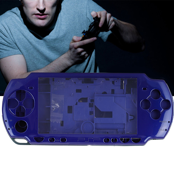 Erstatningsdeksel til spillkonsoll i ABS-materiale med skrutrekker for PSP2000-konsoll, blå