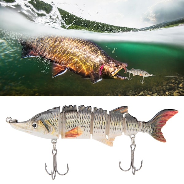 11cm Plast Artificiellt Bete Fiskebete Flersektion Sjunkande Wobbler Krokar Utrustning(JM040-3)