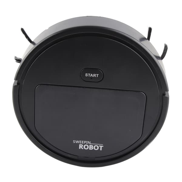 Robotstøvsuger 3 i 1 Genopladelig Støjsvag Intelligent Moppe Robotfejemaskine til Hår Støv Snavs Sort
