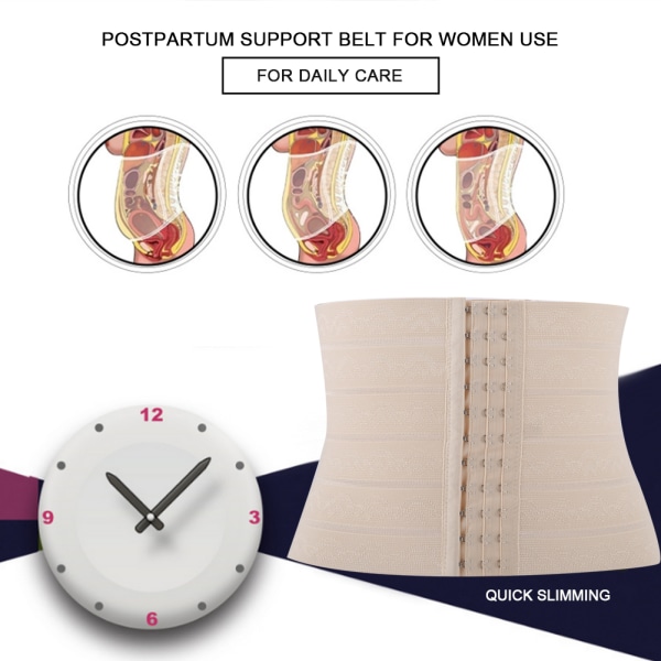 3 Størrelse Postpartum Dame Magebelte Elastisk Maternity Support Postpartum midjeomslag 06#