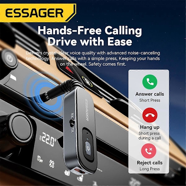 Bluetooth Audio Receiver Transmitter med Mikrofon Stereo Musik