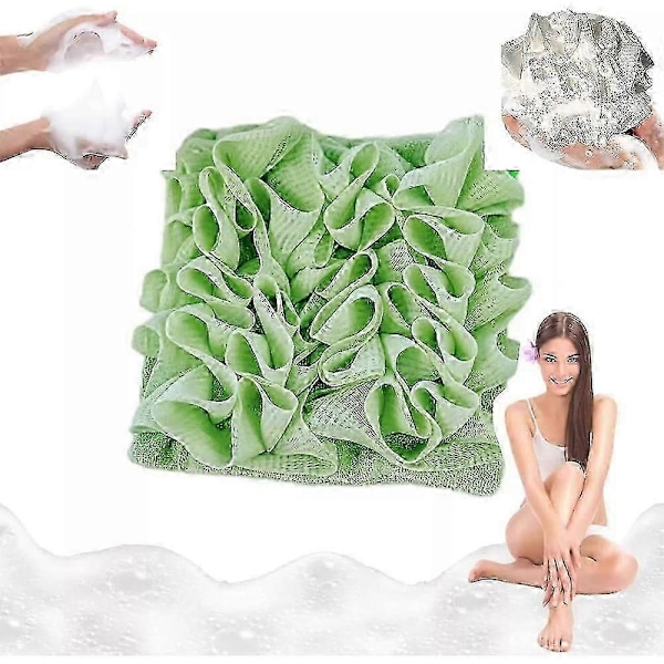 2-i-1 Bad Loofah Svamp grön