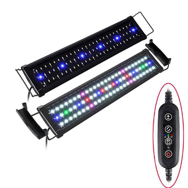12W Fuld Spektrum LED Akvariebelysning med Timer og Justerbare Beslag til 40-55cm Fisktanke