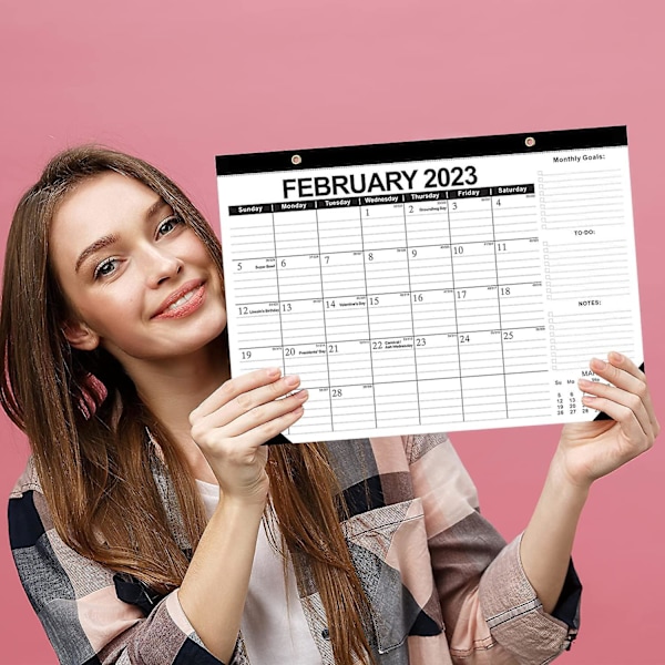 2023-2024 Skrivebords Kalender, 18 Måneder Skrivebords Kalender/Vægkalender Combo, 17\" x 12\", Januar 2023-Juni 2024, Fremhæv Helligdage, Planlægningskalender, Tyk P