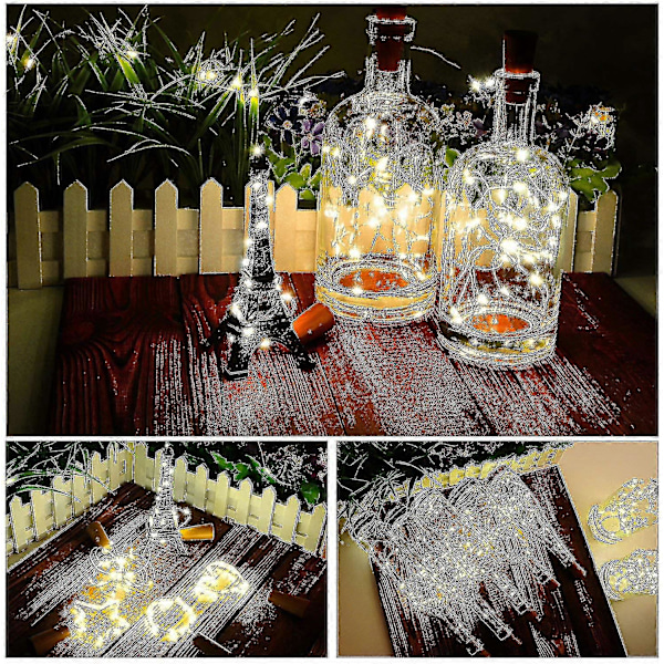 12 st Flasklampor, Korklampor för Vinflaskor, 2m 20 LED Ljusslingor_SZXM