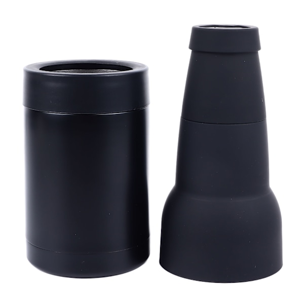 3 i 1 12oz öl flaska isolator svart rostfritt stål öl flaska och kan kylare med öl flaska öppnare för iskall öl