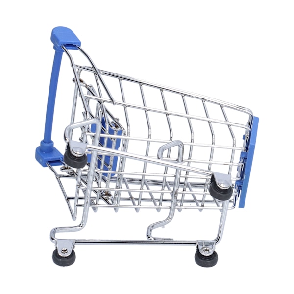 Mini Supermarket Handcart Blå Utsökt Bred Applikation Robust Hållbar Mini Shopping Cart för Hem Kök Kontor