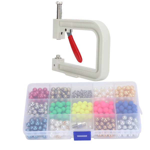 8mm DIY Perle Farverige Ikke-Porøse Perle Bagage Tøj Dekoration med Håndpresse KQ‑012