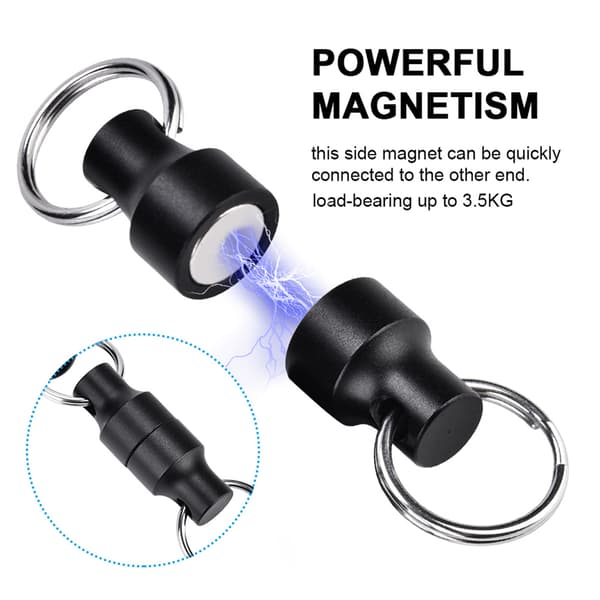 Magnetisk nettutløserklips for fluefiske (Dobbel, Svart)
