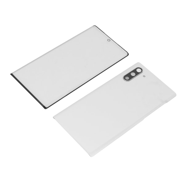 Reservedeler Bakglassdeksel Front Skjermglass Reparasjonssett for Samsung Galaxy Note 10 Hvit