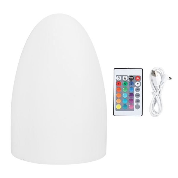 USB-lading LED Egg Nattlampe Fjernkontroll 16 RGB Farge Øyebeskyttelse Bordlys for hotellrom (10x15CM (Lading)